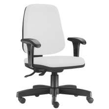 Cadeira Giratória Job L02 Diretor Executiva Couro Sintético Branco - Lyam Decor