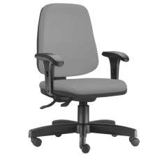 Cadeira Giratória Job L02 Diretor Executiva Couro Sintético Cinza - Lyam Decor