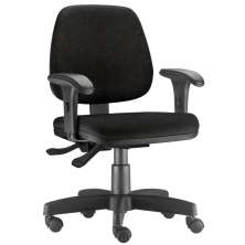 Cadeira Giratória Job L02 Executiva Ergonômica Escritório Couro Sintético Preto - Lyam Decor