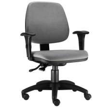 Cadeira Giratória Job L02 Executiva Ergonomica Escritório Crepe Cinza - Lyam Decor