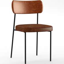 Cadeira Para Cozinha Sala De Jantar Melina L02 Couríssimo Camel Couríssimo Marrom - Lyam Decor