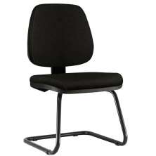 Cadeira Para Escritório Job L02 Fixa Couro Sintético Preto - Lyam Decor