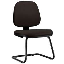 Cadeira Para Escritório Job L02 Fixa Suede Marrom - Lyam Decor