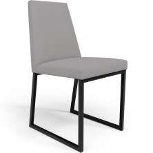 Cadeira Para Sala De Jantar Base Aço Industrial Preto Dafne L02 Corano Cinza - Lyam Decor