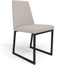 Cadeira Para Sala De Jantar Base Aço Industrial Preto Dafne L02 Linho Bege - Lyam Decor