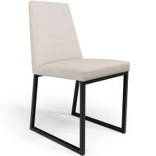 Cadeira Para Sala De Jantar Base Aço Industrial Preto Dafne L02 Linho Cru - Lyam Decor