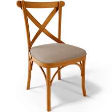 Cadeira Para Sala de Jantar e Estar Living Estofada Ávila L02 Linho Bege Escuro - Lyam