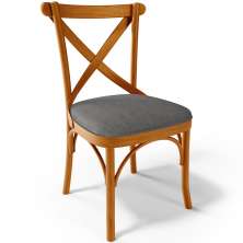 Cadeira Para Sala de Jantar e Estar Living Estofada Ávila L02 Linho Cinza Escuro - Lyam