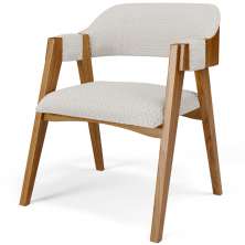 Cadeira Para Sala de Jantar e Estar Living Estofada Suran L02 Bouclê Cru - Lyam