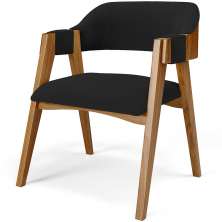 Cadeira Para Sala de Jantar e Estar Living Estofada Suran L02 Bouclê Preto - Lyam