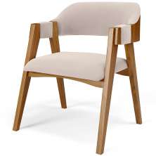 Cadeira Para Sala de Jantar e Estar Living Estofada Suran L02 Suede Bege - Lyam
