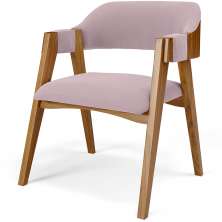 Cadeira Para Sala de Jantar e Estar Living Estofada Suran L02 Suede Rosê - Lyam