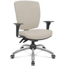 Cadeira de Escritório Diretor Office Base Giratória Cromada Alta Flexi P03 Vinil Bege - Lyam