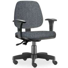 Cadeira de Escritório Giratória Executiva Ergonômica Job L02 Linho Chumbo - Lyam Decor