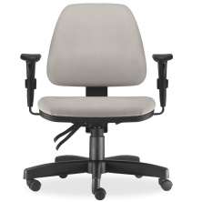Cadeira de Escritório Giratória Executiva Ergonômica Sky L02 Suede Bege - Lyam Decor
