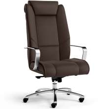 Cadeira de Escritório Presidente Executiva New Onix F02 Tecido Sintético Marrom - Lyam Decor