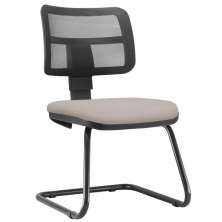 Cadeira de Escritório Recepção Fixa Zip L02 Linho Bege - Lyam Decor