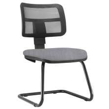 Cadeira de Escritório Recepção Fixa Zip L02 Linho Cinza - Lyam Decor