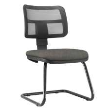 Cadeira de Escritório Recepção Fixa Zip L02 Linho Cinza Escuro - Lyam Decor