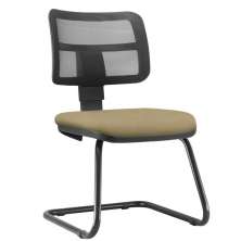Cadeira de Escritório Recepção Fixa Zip L02 Suede Bege - Lyam Decor