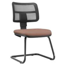 Cadeira de Escritório Recepção Fixa Zip L02 Suede Rosê - Lyam Decor