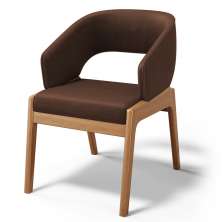 Cadeira de Jantar e Estar Living Estofada Lince L02 Couríssimo Marrom - Lyam Decor