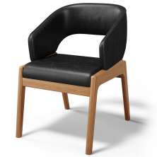 Cadeira de Jantar e Estar Living Estofada Lince L02 Couríssimo Preto - Lyam Decor