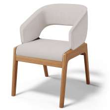 Cadeira de Jantar e Estar Living Estofada Lince L02 Linho Bege - Lyam Decor