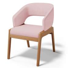 Cadeira de Jantar e Estar Living Estofada Lince L02 Linho Rosê - Lyam Decor