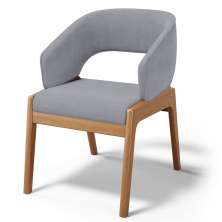 Cadeira de Jantar e Estar Living Estofada Lince L02 Suede Cinza - Lyam Decor