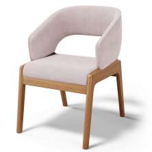 Cadeira de Jantar e Estar Living Estofada Lince L02 Suede Rosê - Lyam Decor