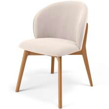 Cadeira de Jantar e Estar Living Estofada Mia L02 Suede Bege - Lyam Decor