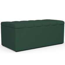 Calçadeira Recamier Baú Para Cama Box Solteiro Dália 100x50 Cm W01 Linho Verde Musgo - Lyam Decor