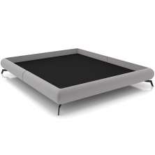 Cama Casal King Base Box Pés de Ferro Estilo Industrial 210cm Otto P05 Veludo Cinza - Lyam Decor