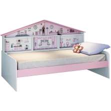 Cama Infantil Com Casa De Boneca Quarto Anna Led P04 Branco Rosa - Lyam Decor
