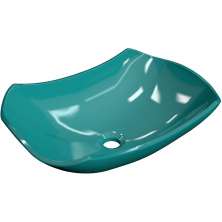Cuba de Apoio Abaulada C01 Para Banheiro Lux L42 Azul Turquesa - Lyam Decor