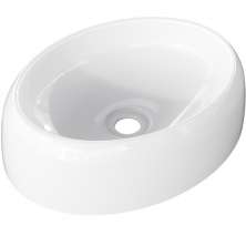 Cuba de Apoio Oval Para Banheiro Lavabo C01 Capri O39 Branco - Lyam Decor