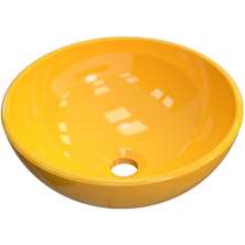 Cuba de Apoio Redonda C01 Para Banheiro R30W Amarelo - Lyam Decor
