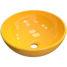 Cuba de Apoio Redonda C01 Para Banheiro R35W Amarelo - Lyam Decor