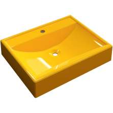 Cuba de Apoio Retangular C01 Para Banheiro RT49 Amarelo - Lyam Decor