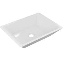 Cuba de Apoio Retangular Para Banheiro Lavabo C01 RT45 Branco - Lyam Decor