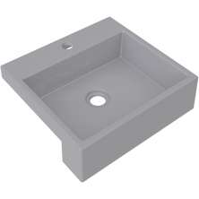 Cuba de Semi Encaixe Quadrada C01 Para Banheiro XQ395 Cinza - Lyam Decor