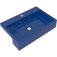 Cuba de Semi Encaixe Retangular C01 Para Banheiro XRT55 Azul Escuro - Lyam Decor