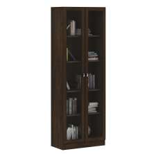 Estante Escritório Home Office 2 Portas De Vidro 4 Prateleiras Cannes 171cm T01 Rústico - Lyam Decor