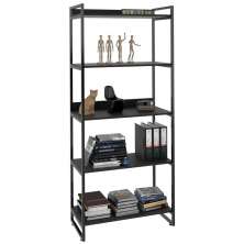 Estante Multiuso 5 Prateleiras Escritório Estilo Industrial Form C01 187x80 cm Preto Onix - Lyam Decor