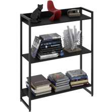 Estante Multiuso Para Escritório Industrial 03 Prateleiras Areta 104x80cm C01 Onix - Lyam Decor