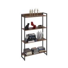 Estante Multiuso Para Escritório Industrial 04 Prateleiras Areta 145x80cm C01 Nogal - Lyam Decor
