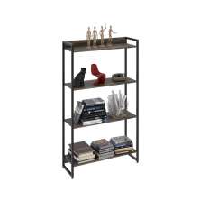 Estante Multiuso Para Escritório Industrial 04 Prateleiras Areta 145x80cm C01 Onix- Lyam Decor