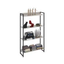 Estante Multiuso Para Escritório Industrial 04 Prateleiras Areta 145x80cm C01 Snow- Lyam Decor