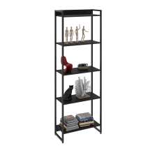 Estante Multiuso Para Escritório Industrial 05 Prateleiras Areta 186x60cm C01 Onix - Lyam Decor
